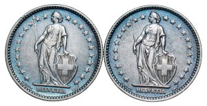 Switzerland - 2 Francs - 1907 , 1909