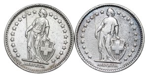 Switzerland - 2 Francs - 1913 , 1920