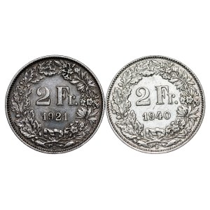 Switzerland - 2 Francs - 1921 , 1940