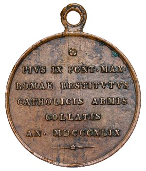 Papal States - Pius IX, Rome returned to the Catholics, 1849, Bronze Medal