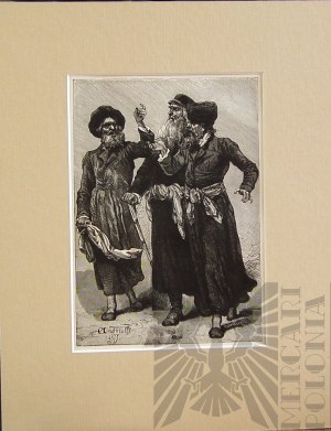Elviro ANDRIOLLI (1836-1893), Abram Ezofovich, Kalman and Kamionke scorned by Meir's deceit, 1888 from the Meir Ezofovich cycle
