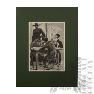 Elwiro ANDRIOLLI (1836-1893), - Drzeworyt z cyklu Meir Ezofowicz, 1888