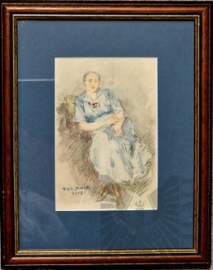Tadeusz CIEŚLEWSKI Father (1870 - 1956), Portrait of his daughter Zosia, 1948
