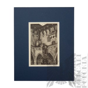 Stefania DRETLER-FLIN (1909 - 1994), - Drzeworyt z Cyklu Piękny Kraków