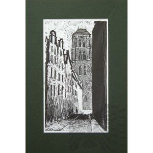 Zdzisław KRÓL (1921-2002), Gdańsk-widok na Bazylikę Mariacką
