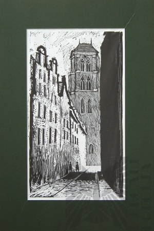 Zdzislaw KRÓL (1921-2002), Gdańsk-View of St. Mary's Basilica