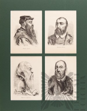 Jan MATEJKO (1838-1893), Four co-op portraits, 1876 |1.Albert Łaski 2. Andrzej Górka 3. Walenty Dębinski 4. Jerzy Pipan