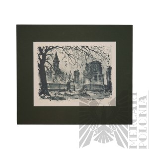 Antoni SUCHANEK (1901-1982), Plac Trzech Krzyży z teki Warszawa, 1945