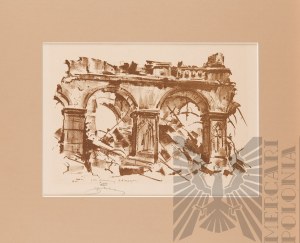 Antoni SUCHANEK (1901-1982), Ruins of Old Warsaw - Tomb of the Unknown Soldier, 1945