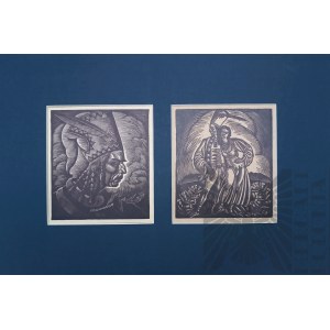 Władysław SKOCZYLAS (1883-1934), Dyptyk: Janosik z Frajerką | Janosik w chmurze, z cyklu: Legendy Tatr”