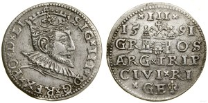 Poland, trojak, 1591, Riga