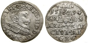 Poland, trojak, 1594, Riga