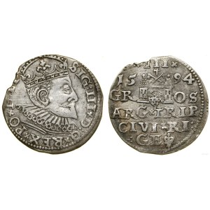 Polska, trojak, 1594, Ryga