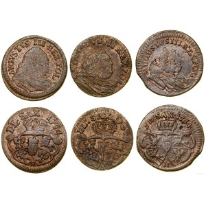 Polska, zestaw 3 x grosz, 1754 H, Gubin