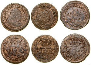 Poland, set of 3 x pennies, 1754 H, Gubin