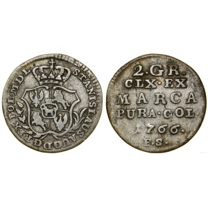 Polska, półzłotek (2 grosze), 1766 FS, Warszawa