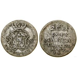 Polska, półzłotek (2 grosze), 1767 FS, Warszawa