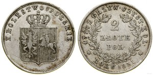 Poland, 2 zloty, 1831 KG, Warsaw