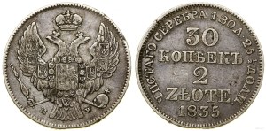 Polska, 30 kopiejek = 2 złote, 1835 MW, Warszawa