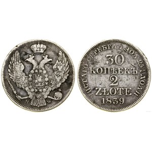 Polska, 30 kopiejek = 2 złote, 1839 MW, Warszawa