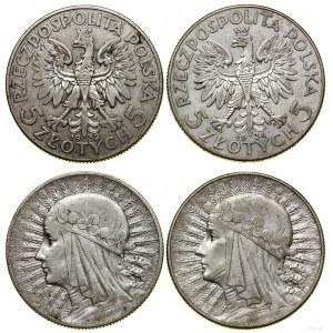 Polska, zestaw: 2 x 5 złotych, Londyn i Warszawa