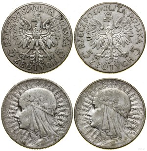 Poland, set: 2 x 5 gold, London and Warsaw