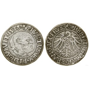 Prusy Książęce (1525-1657), grosz, 1538, Królewiec