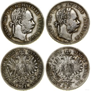 Austria, zestaw 2 x 1 floren, 1876, 1887, Wiedeń