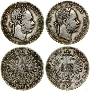 Austria, set of 2 x 1 florin, 1876, 1887, Vienna
