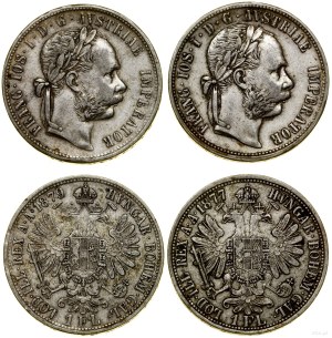 Austria, set of 2 x 1 florin, 1877, 1879, Vienna