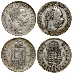 Węgry, zestaw 2 x 1 forint, 1875 KB, 1890 KB, Kremnica