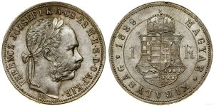 Hungary, 1 forint, 1889 KB, Kremnica