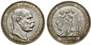 Hungary, 5 crowns, 1907 KB, Kremnica