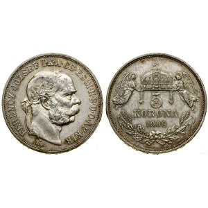 Węgry, 5 koron, 1908 KB, Kremnica