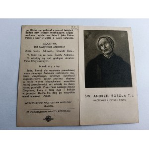 PRAYER BOOK ST ANDRZEJ BOBOLA T. J. MARTYR AND PATRON SAINT OF POLAND, KRAKOW 1938