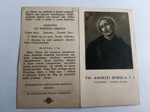 PRAYER BOOK ST ANDRZEJ BOBOLA T. J. MARTYR AND PATRON SAINT OF POLAND, KRAKOW 1938
