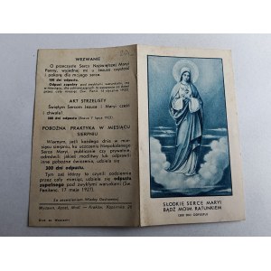 MODLITEWNIK SŁODKIE SERCE MARYI BĄDŹ MOIM RATUNKIEM 300 DNI ODPUSTU KRAKÓW 1927 R