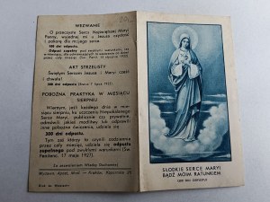 PRAYER BOOK SWEET HEART OF MARYA BE MY SALVATION 300 DAYS OF INDULGENCE KRAKOW 1927