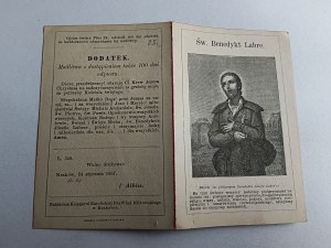 PRAYER BOOK ST BENEDICT LABRE KRAKOW 1887, KS ALBIN