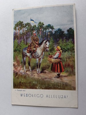 POLISH PAINTING KOSSAK SOLDIER ON HORSEBACK