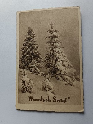 CHRISTMAS POSTCARD CHRISTMAS, CHRISTMAS TREE WINTER TREE