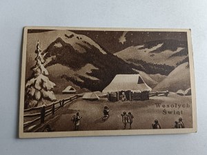 CHRISTMAS POSTCARD CHRISTMAS, SHEPHERDS, ANGEL, STAR