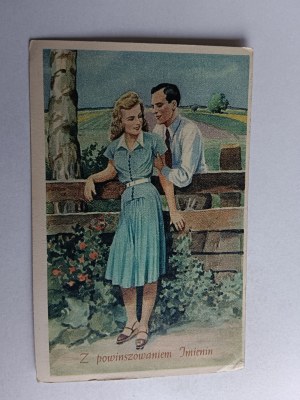 NAME POSTCARD WOMAN AND MAN