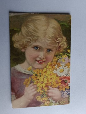 FLOWER GIRL, STAMP BOAT 1938, STAMP, STAMP WE BUILD POLISH SCHOOLS ABROAD