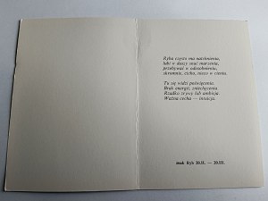 FOLDOUT HOROSCOPE ZODIAC SIGN FISH, POEM LESZEK SZUMAN, DRAWING ANDRZEJ MACIEJEWSKI