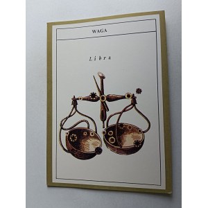 ROZKŁADANKA HOROSKOP ZODIAK ZNAK ZODIAKU WAGA, WIERSZ LESZEK SZUMAN, RYS ANDRZEJ MACIEJEWSKI