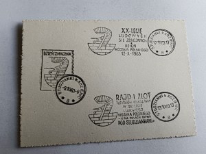 CARD FOLK POLISH ARMY, RALLY STAMP