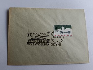 ENVELOPE POLISH ARMY TANK STAMP STAMP GDYNIA