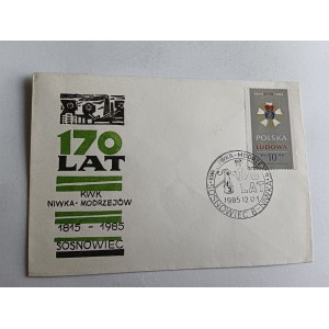 KOPERTA KWK NIWKA MODRZEJÓW, STEMPEL, ZNACZEK, SOSNOWIEC