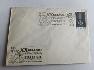 KOZIENICE ENVELOPE, XXTH ANNIVERSARY OF LIBERATION, STAMP, STAMP